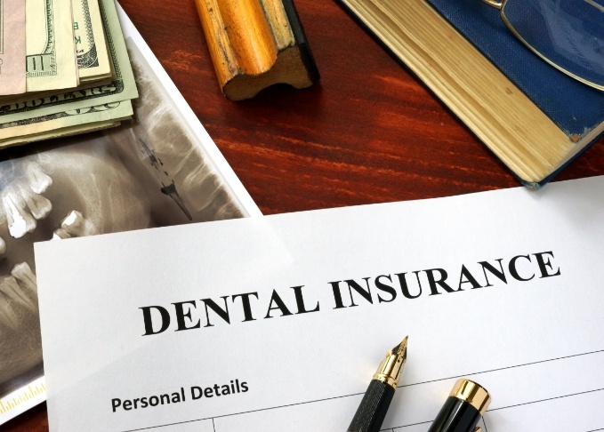 Dental insurance form on desk