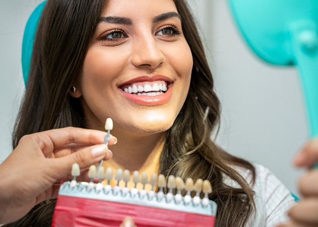 Woman in Bedford with her take-home teeth whitening